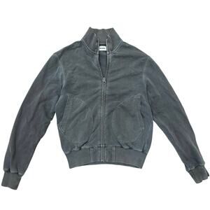 Huckberry Buck Mason Full Zip Cotton Bomber Style Gray Jacket Men's Size XS